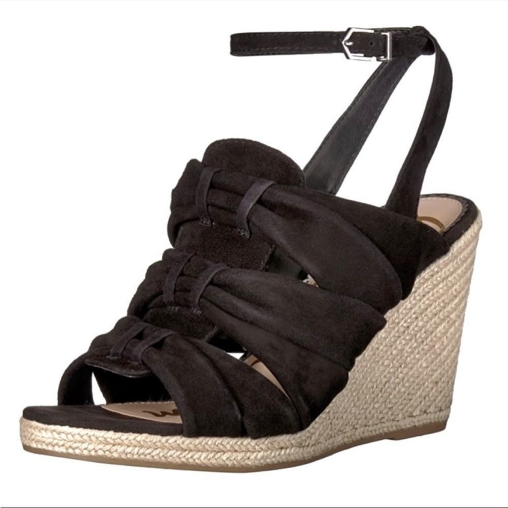 Nwot Sam Edelman Women's Awan Suede Espadrille Wedge Sandals Size 9.5 - Picture 1 of 6